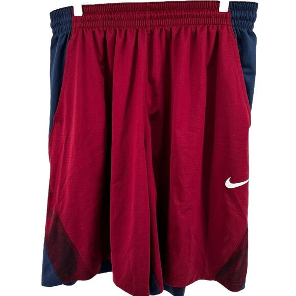 Nike Buckets Shorts Colorblock Swoosh Logo Pull On Elastic Waist Red Blue XXL - Picture 1 of 5